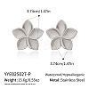 304 Stainless Steel Stripe Flower Stud Earrings BI3627-2-2