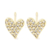 Brass Micro Pave Clear Cubic Zirconia Studs Earring for Women EJEW-S217-A03-1