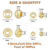 160Pcs 4 Style Brass Flat Round Spacer Beads KK-FH0006-43-2