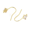 Brass Micro Pave Cubic Zirconia Earrings Findings EJEW-B063-05G-06-2