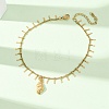 Ocean 304 Stainless Steel Charm Anklets for Women SA-CBA3D94-04A-G-1