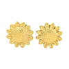 Ion Plating(IP)  304 Stainless Steel Sunflower Stud Earrings EJEW-D281-20G-1