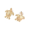 Sea Turtle Alloy Stud Earrings for Women EJEW-A112-04KCG-3