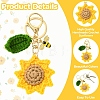 Handmade Crochet Sunflower & Alloy Enamel Bee Keychain KEYC-YW00305-5
