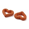 Heart Shape Polymer Clay Rhinestone Beads CLAY-NH0001-09A-11-3