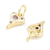 Brass Micro Pave Cubic Zirconia Charms KK-C051-06G-03-2