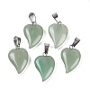 Natural Green Aventurine Heart Pendants G-H073-03P-04-1