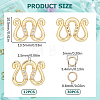 12Pcs Brass Micro Pave Clear Cubic Zirconia S-Hook Clasps KK-SC0003-42-2