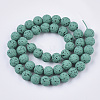 Spray Painted Natural Lava Rock Beads Strands G-N0324-B-03-2