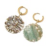Natural Paua Shell 202 Stainless Steel Dangle Huggie Hoop Earrings for Women EJEW-JE07439-02-4