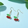 Copper Wired Natural Carnelian Dangle Earrings EJEW-JE06298-01-2