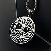 Stylish Punk Stainless Steel Hollow Tree of Life Pendant Necklaces for Men AE1544-2