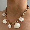 Summer 316L Surgical Stainless Steel & Natual Shell Pendant Necklaces for Women FS-WG2E862-01-2