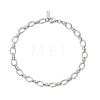 304 Stainless Steel Oval Link Chains Bracelets for Women BJEW-JB13208-2