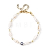 Natural Sea Shell Shell & Trochid & Alloy Enamel Beaded Bracelets for Women BJEW-JB14067-3