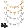 4Pcs 2 Colors Alloy Rivet Boot Strap Chains FIND-UN0010-65-1