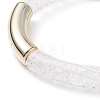 Acrylic Curved Tube Stretch Bracelet BJEW-JB08135-01-4