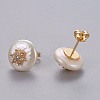 Natural Pearl Stud Earrings EJEW-L231-01A-2