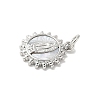 Brass Pave Natural White Shell Pendants KK-S522-06A-P-2
