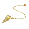 Rack Plating Brass Cone Dowsing Pendulum Pendants AJEW-G064-01G-4