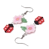 Handmade Glass Seed Beads Dangle Earrings EJEW-MZ00246-01-3