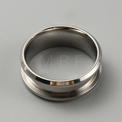 304 Stainless Steel Grooved Finger Ring Settings RJEW-WH0010-08B-P-1