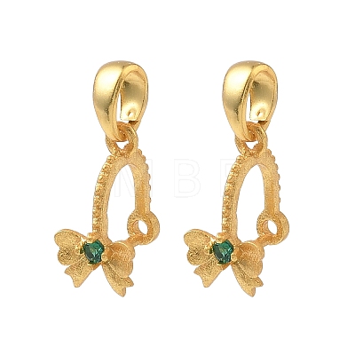 Brass Micro Pave Cubic Zirconia Ice Pick Pinch Bails KK-D113-06G-1