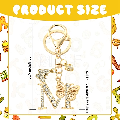 Alloy Rhinestone & Iron Keychain KEYC-YW00279-04-1