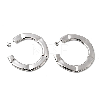 C-Shaped Brass Stud Earrings EJEW-K309-19P-1