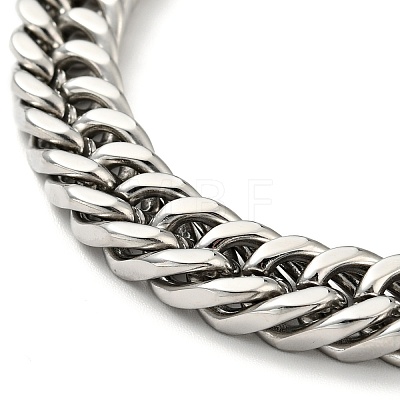 201 Stainless Steel Cuban Link Chains Bracelet for Men Women BJEW-H550-03D-P-1
