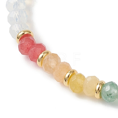 Chakra Opalite & Dyed Natural Malaysia Jade Beads Stretch Bracelets for Women BJEW-JB13049-1