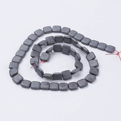 Non-magnetic Synthetic Hematite Beads Strands G-P341-42F-8x8x3mm-1