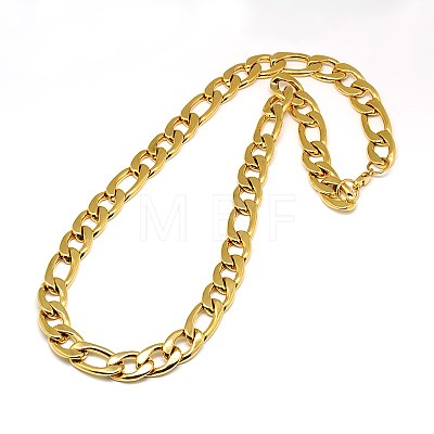 Fashionable 304 Stainless Steel Figaro Chain Necklaces for Men STAS-A028-N019-1