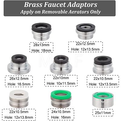 Unicraftale 10 Sets 10 Style Brass Faucet Adaptors FIND-UN0001-56-1