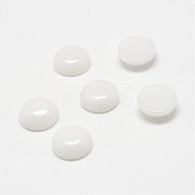 Natural White Jade Gemstone Cabochons G-T020-6mm-04-1