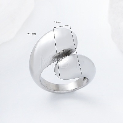 304 Stainless Steel Cuff Open Rings for Women AP0200-3-1
