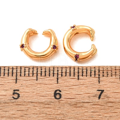 Brass Micro Pave Violet Cubic Zirconia Clasps KK-CBA25B2-05G-1