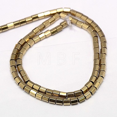 Electroplate Non-magnetic Synthetic Hematite Beads Strands G-J166-2x2mm-03-1