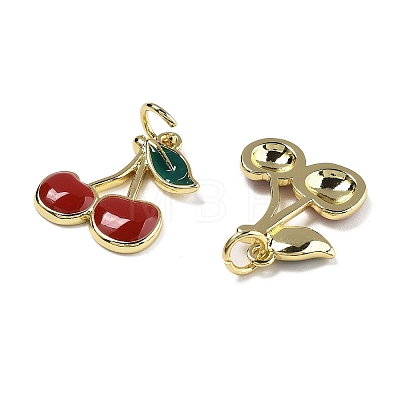 Brass Enamel Pendants KK-U060-30G-1