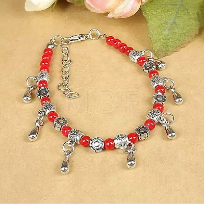 Bohemian Teardrop Alloy Charm Bracelets WG9243-3-1