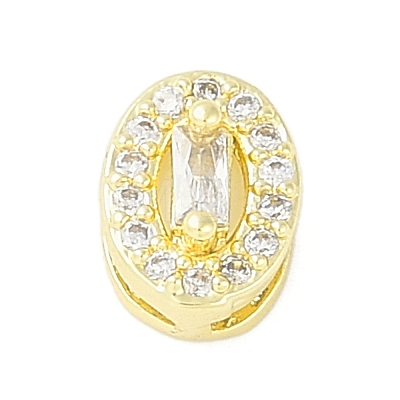 Brass Pave Clear Cubic Zirconia Slide Charms KK-F875-12G-01-1