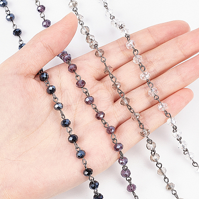 Handmade Glass Beaded Chains for Necklaces Bracelets Making AJEW-OC0001-78-1
