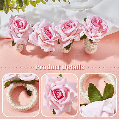 6Pcs Jute Braided Napkin Rings DJEW-CP0001-20A-1