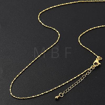 Brass Ball Chain Necklaces for Women NJEW-D302-32G-1