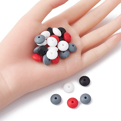 20Pcs 4 Colors Food Grade Eco-Friendly Silicone Focal Beads SIL-YW0001-12B-1