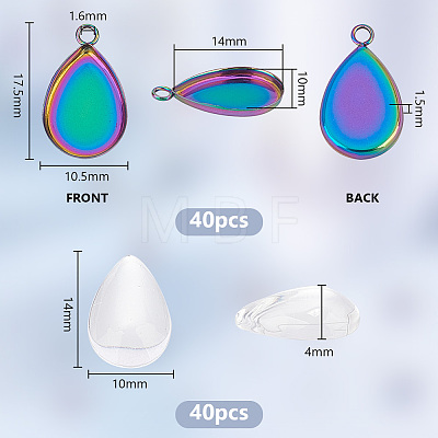   DIY Blank Teardrop Pendant Making Kits DIY-PH0021-48-1