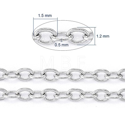 3.28 Feet 304 Stainless Steel Cable Chains X-CHS-F007-01P-A-1