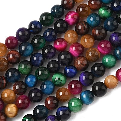 Natural Tiger Eye Beads Strands G-G101-6mm-6-1