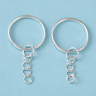 Silver Color Plated Iron Split Key Rings X-IFIN-H047-S-1