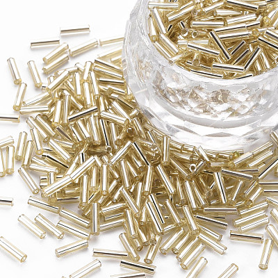 Plated Glass Bugle Beads SEED-S046-01B-22-1